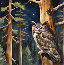 Load image into Gallery viewer, Owl in the Moonlight. - Paperback